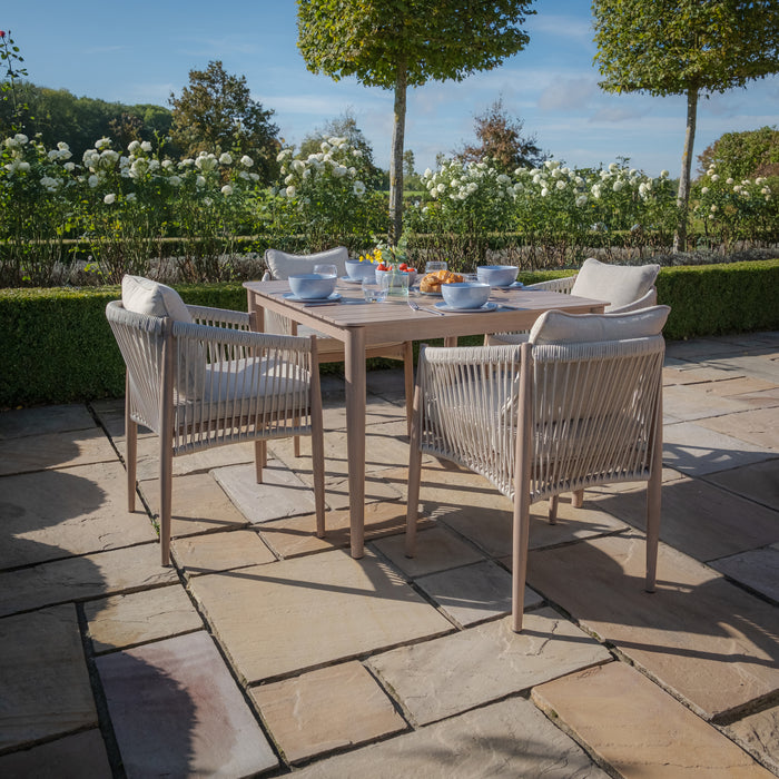 Havana Rope Weave 4 Seat Square Dining Set