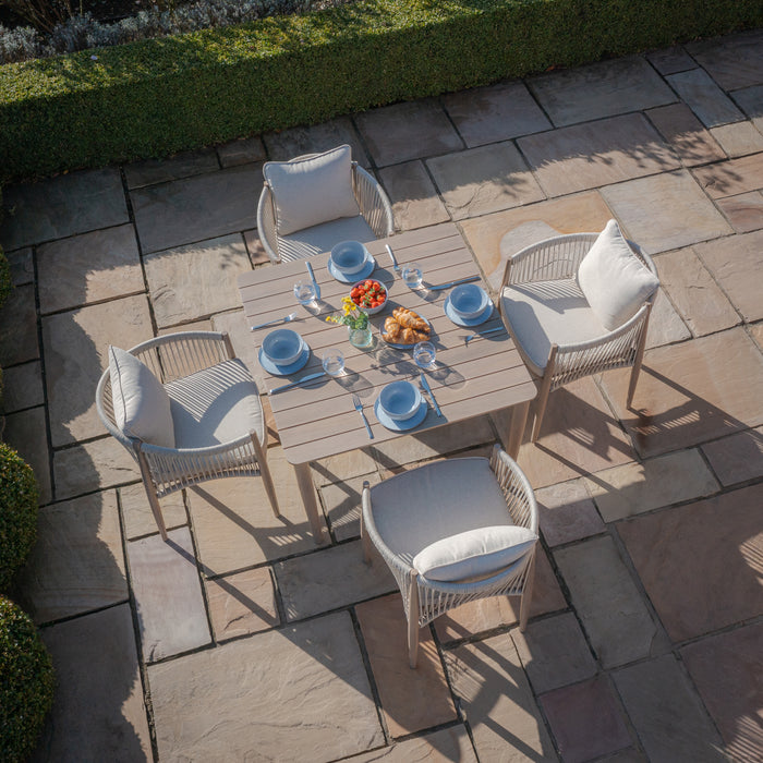 Havana Rope Weave 4 Seat Square Dining Set