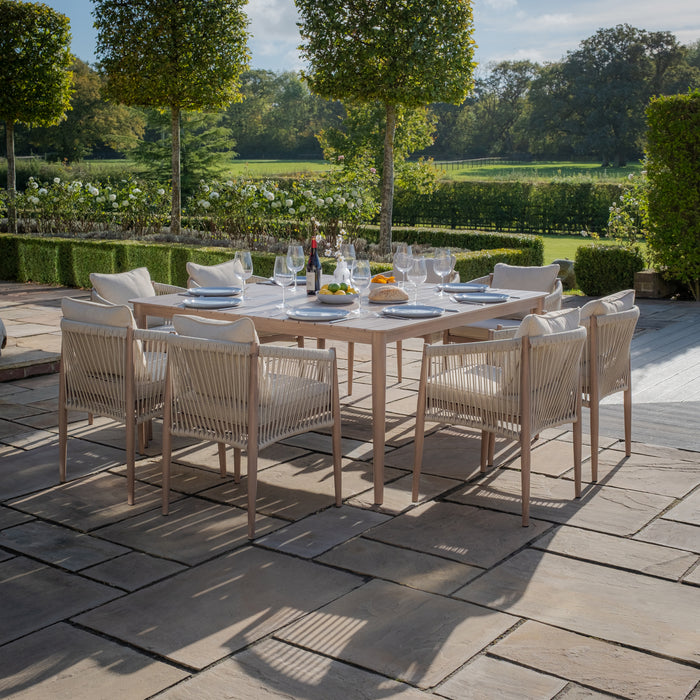Havana Rope Weave 8 Seat Square Dining Set