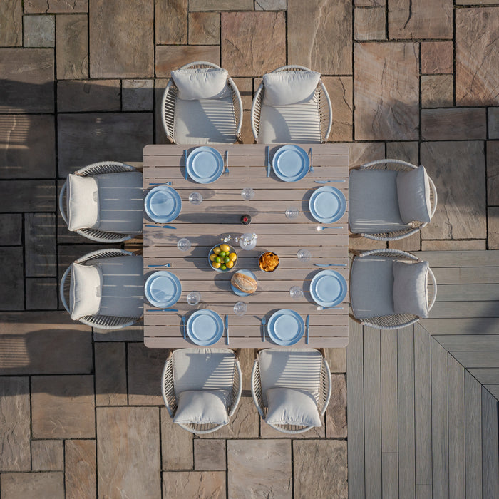 Havana Rope Weave 8 Seat Square Dining Set