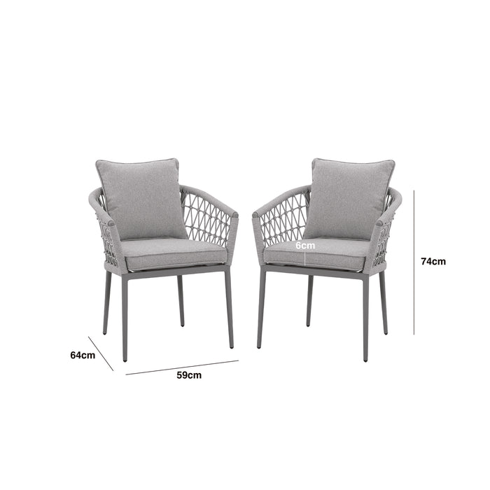 Monaco Rope Weave Pair of Dining Chairs