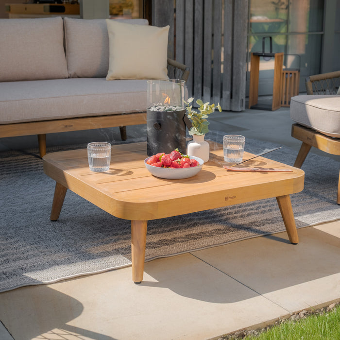 Bali Rope Weave 3 Seat Sofa Set with Large Square Coffee Table