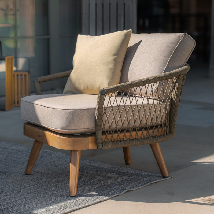 Bali Rope Weave 3 Seat Sofa Set with Large Square Coffee Table
