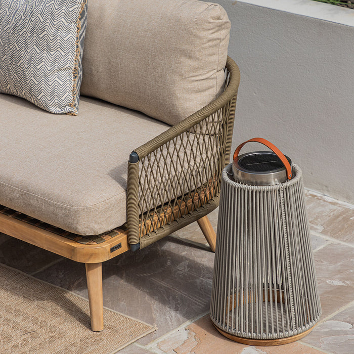 Bali Rope Weave Corner Sofa Set with Large Square Coffee Table