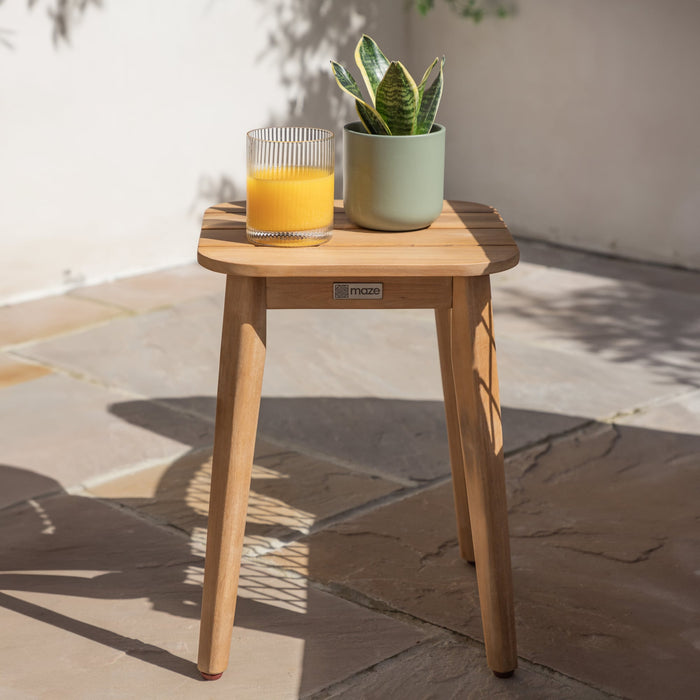 Bali Acacia Wood Square Side Table
