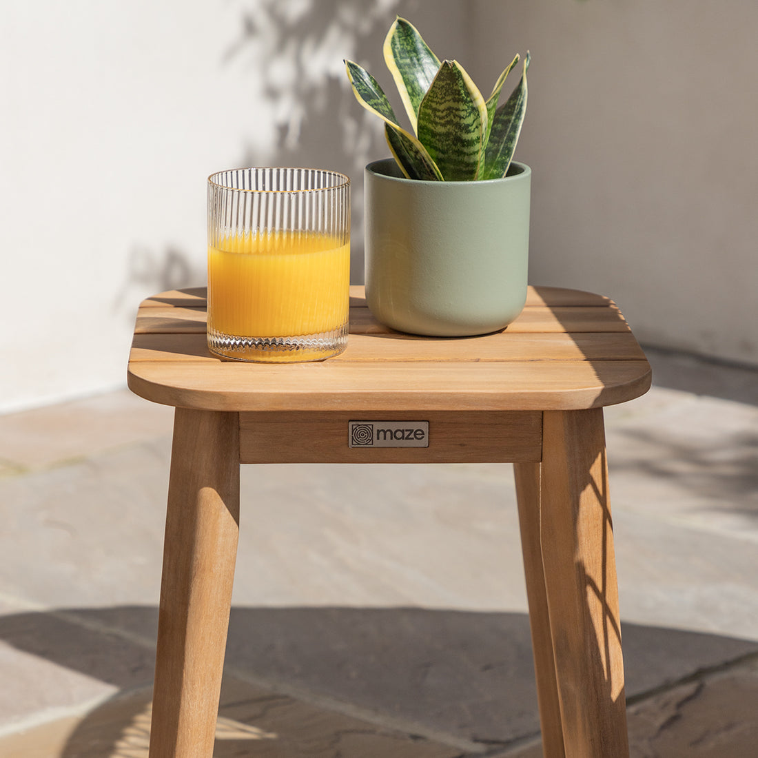 Bali Acacia Wood Square Side Table