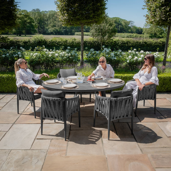Milan Rope Weave 6 Seat Oval Dining Set