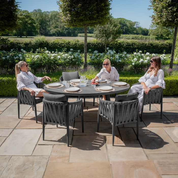 Milan Rope Weave 6 Seat Oval Dining Set