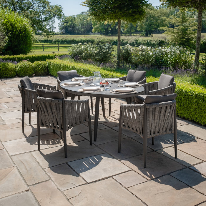 Milan Rope Weave 6 Seat Oval Dining Set