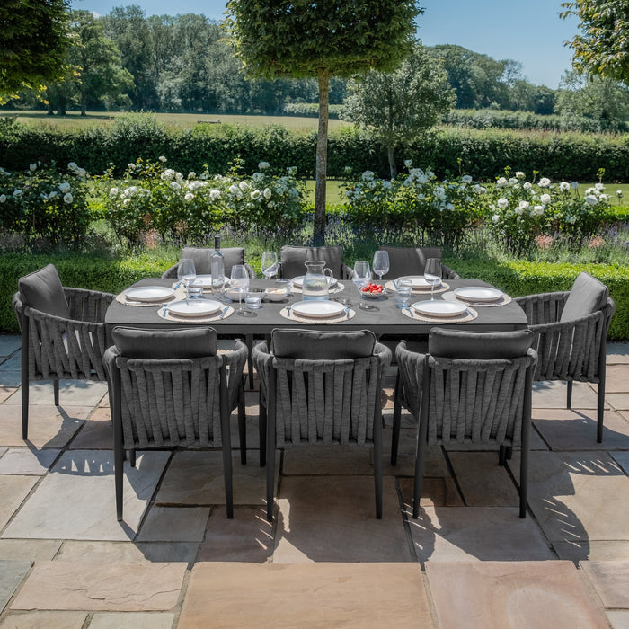 Milan Rope Weave 8 Seat Rectangular Dining Set