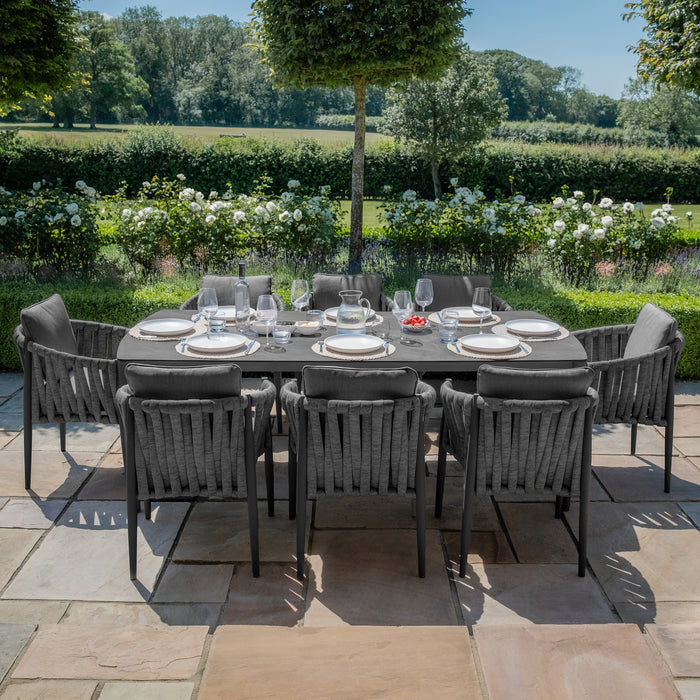 Milan Rope Weave 8 Seat Rectangular Dining Set