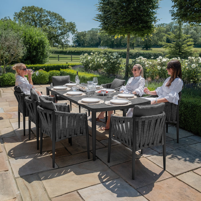 Milan Rope Weave 8 Seat Rectangular Dining Set