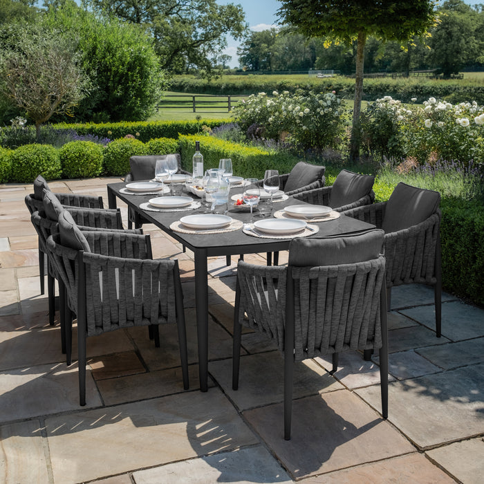 Milan Rope Weave 8 Seat Rectangular Dining Set
