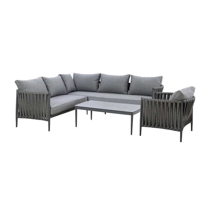 Milan Rope Weave Small Square Corner with Armchair