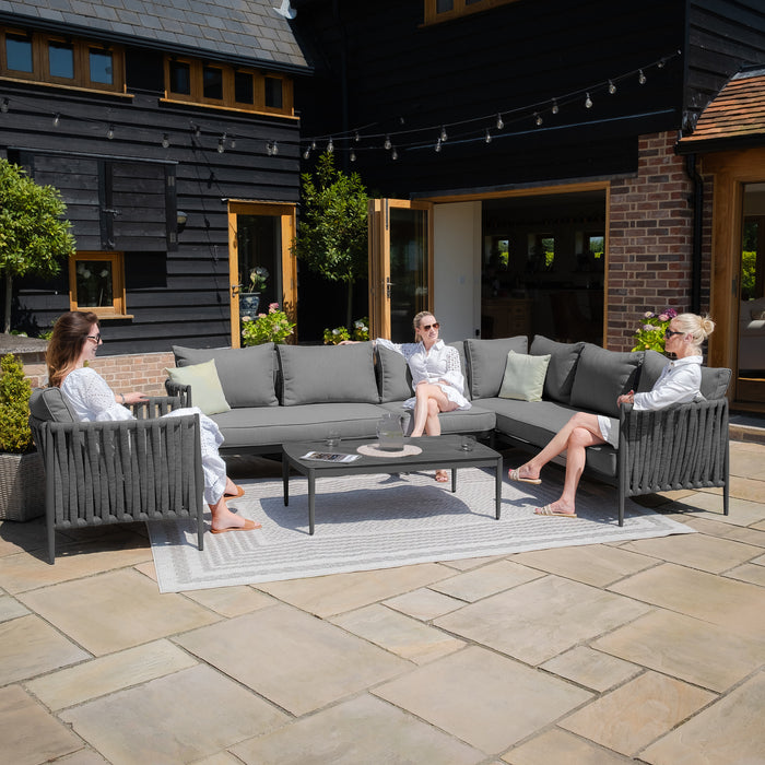 Milan Rope Weave Large Square Corner with Armchair