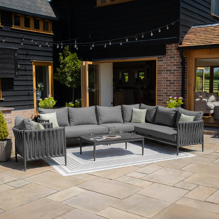 Milan Rope Weave Large Square Corner with Armchair