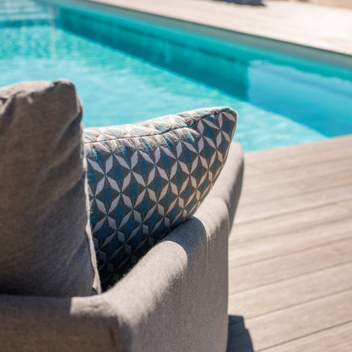 Pair of Outdoor Sunbrella Fabric Scatter Cushion 43x43cm - Mosaic Blue