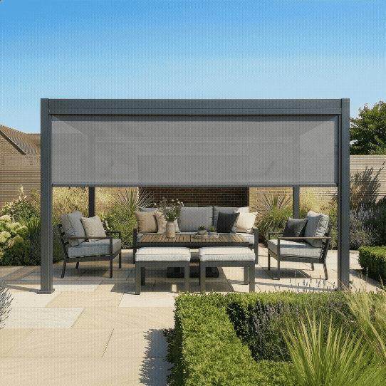 Jupiter Pergola Zip Drop Side Blind to fit within 4m width