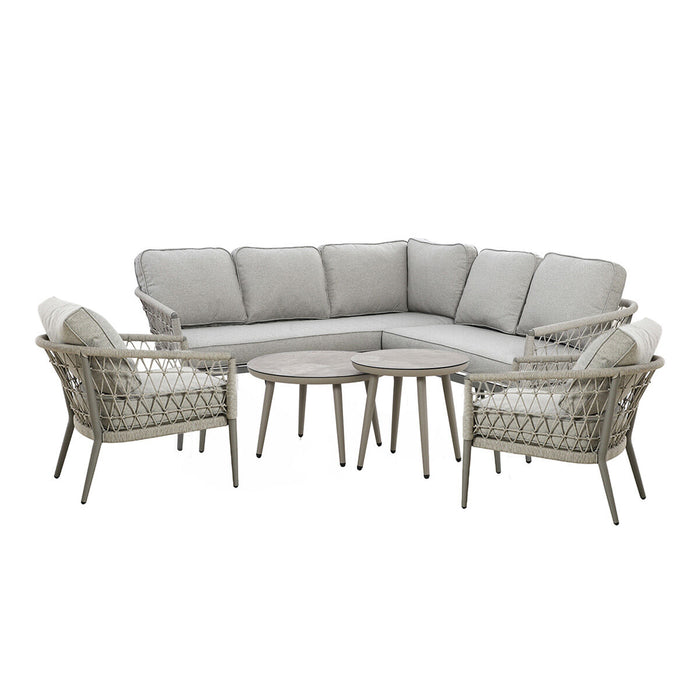 Monaco Rope Weave Small Square Corner with 2 Armchairs