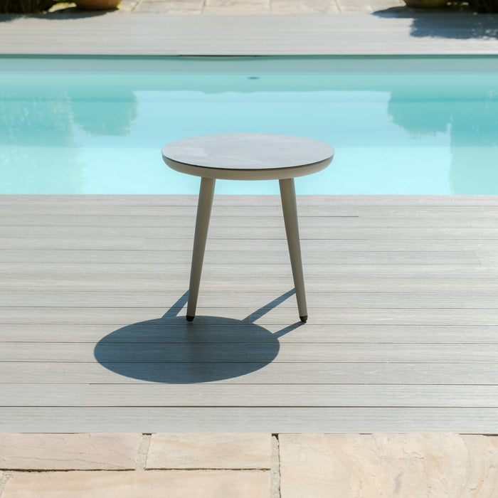 Pair of Round Coffee Tables with Ceramic Marble Effect Tops