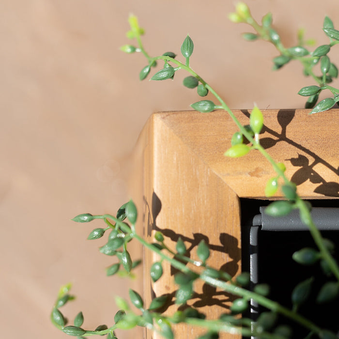 Bali Small Planter with Metal Liner - Acacia Wood