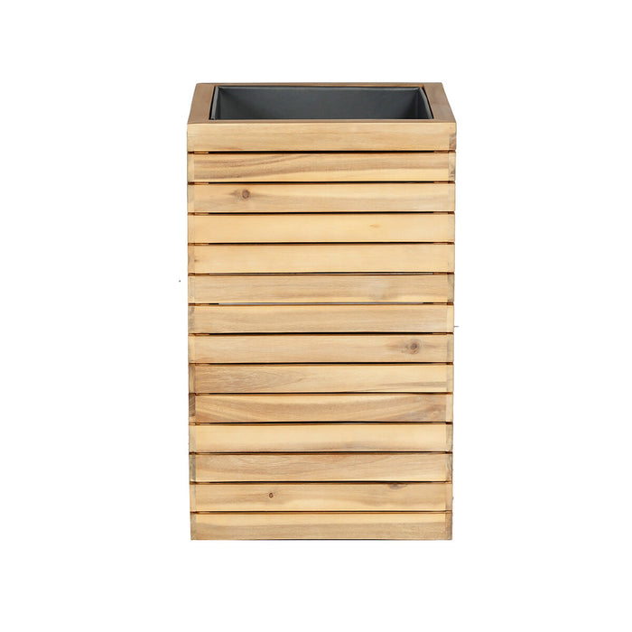 Bali Medium Planter with Metal Liner - Acacia Wood