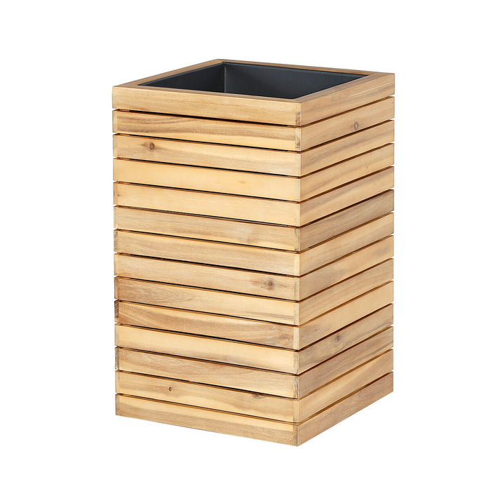 Bali Medium Planter with Metal Liner - Acacia Wood