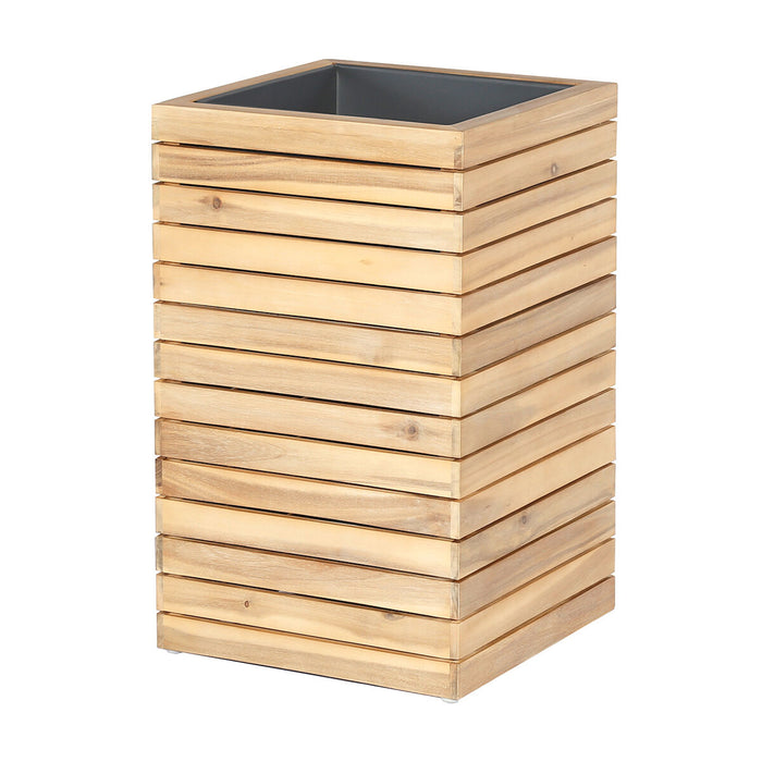 Bali Medium Planter with Metal Liner - Acacia Wood