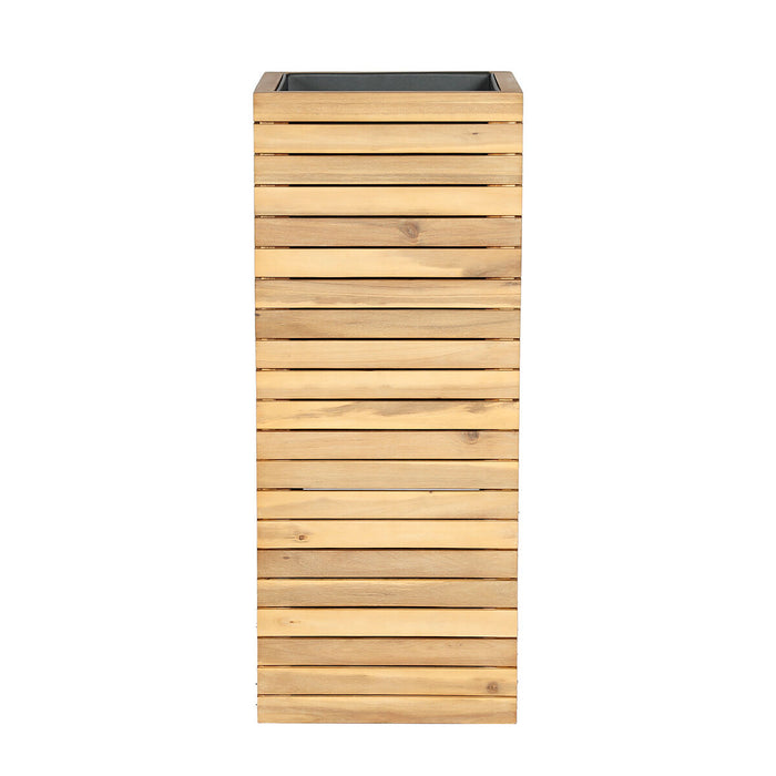 Bali Large Planter with Metal Liner - Acacia Wood