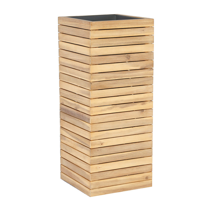 Bali Large Planter with Metal Liner - Acacia Wood