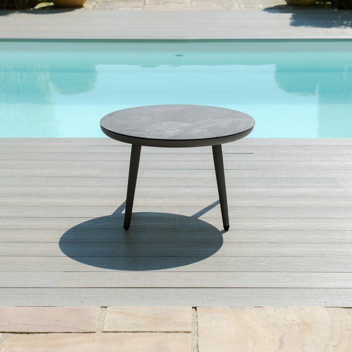 Pair of Round Coffee Tables with Ceramic Marble Effect Tops