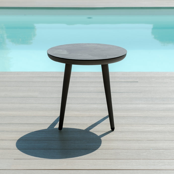 Pair of Round Coffee Tables with Ceramic Marble Effect Tops