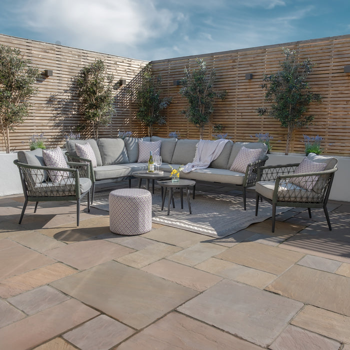 Monaco Rope Weave Large Corner with 2 Armchairs