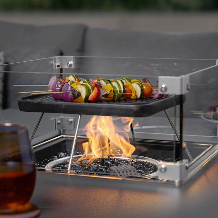 Square Griddle Pan & Shelf for Outdoor Fabric Pulse Fire Pit Sets