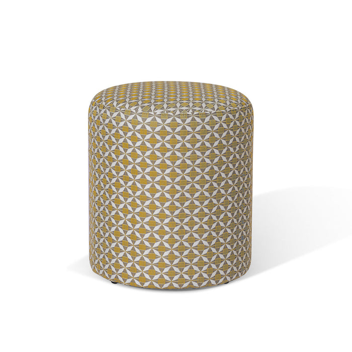 Outdoor Fabric Sunbrella Footstool - Mosaic Yellow
