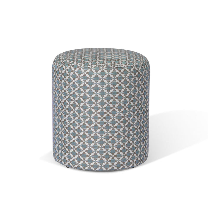 Outdoor Fabric Sunbrella Footstool - Mosaic Blue