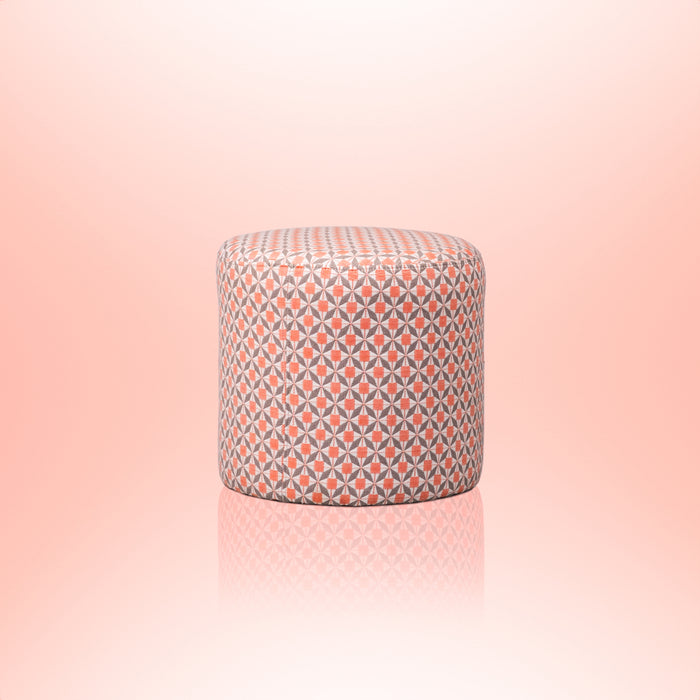 Outdoor Fabric Sunbrella Footstool - Mosaic Coral
