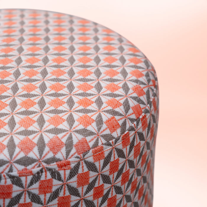 Outdoor Fabric Sunbrella Footstool - Mosaic Coral
