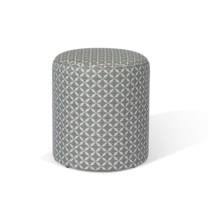 Outdoor Fabric Sunbrella Footstool - Mosaic Glacier