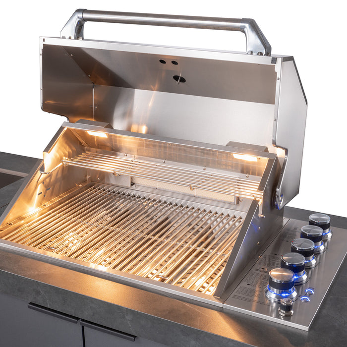 Deluxe Linear Outdoor Kitchen - Grey