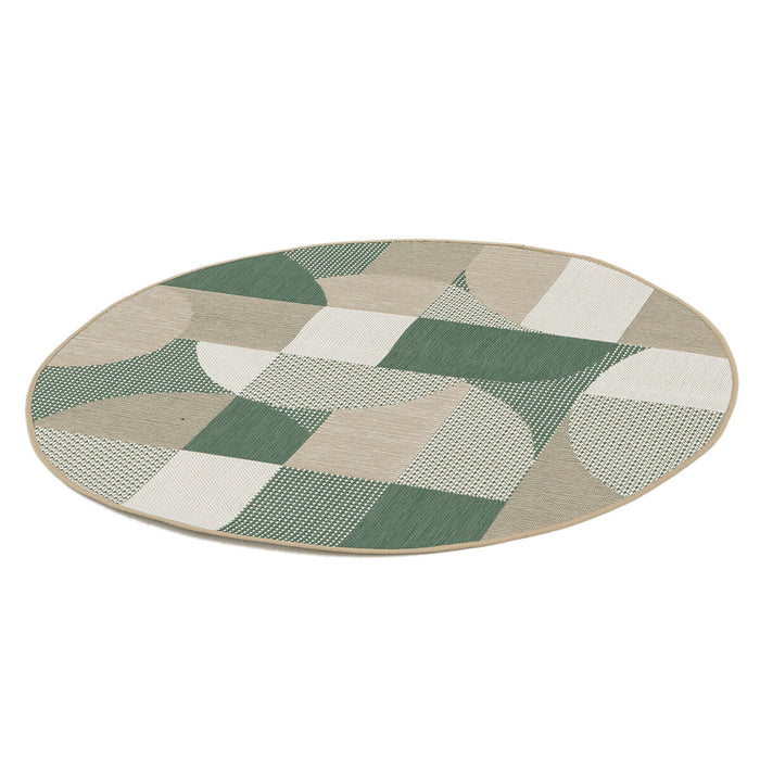 Abstract Round Indoor and Outdoor Rug