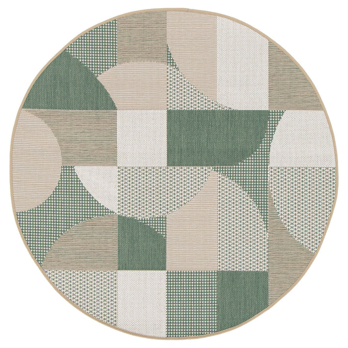 Abstract Round Indoor and Outdoor Rug