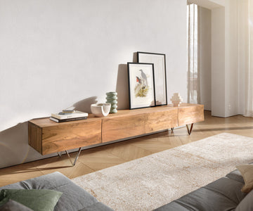 TV Stand Wyatt 220cm Acacia Wood Natural V-Feet