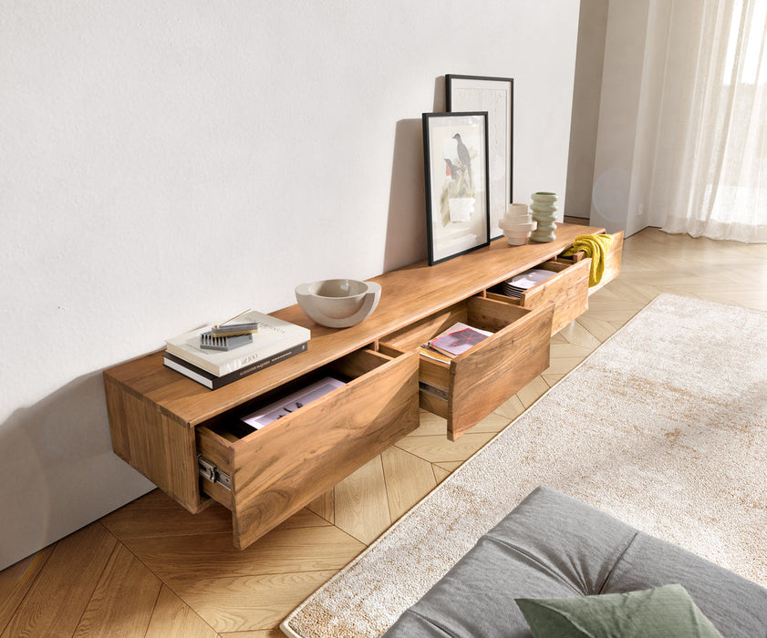 TV Stand Wyatt 220cm Acacia Wood Natural V-Feet
