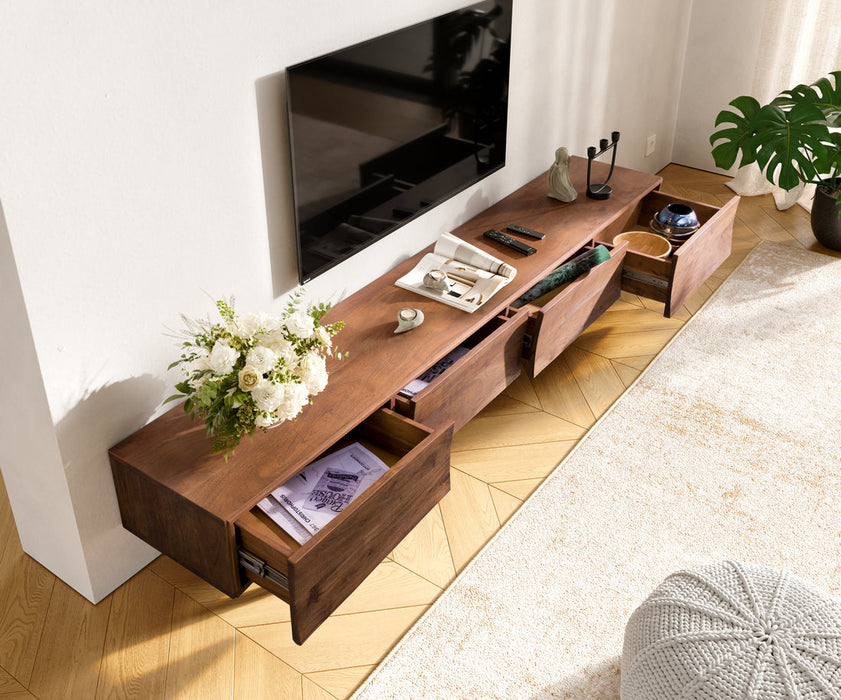 TV Stand Wyatt 220cm Acacia Wood Brown V-Feet