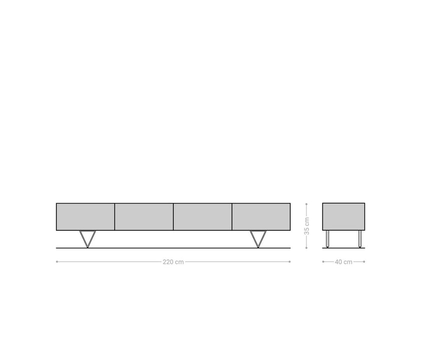 TV Stand Wyatt 220cm Acacia Wood Brown V-Feet
