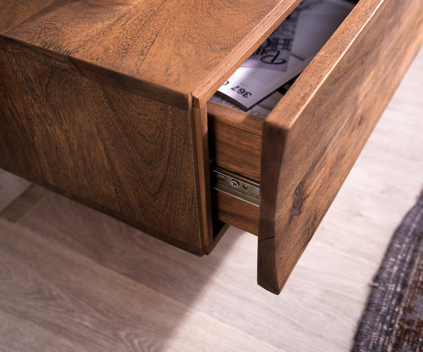 TV Stand Wyatt 220cm Acacia Wood Brown V-Feet
