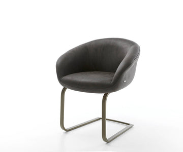 Dining Chair Vinka Microfiber Anthracite Vintage Cantilever Flat Base Titanium Pocket Springs