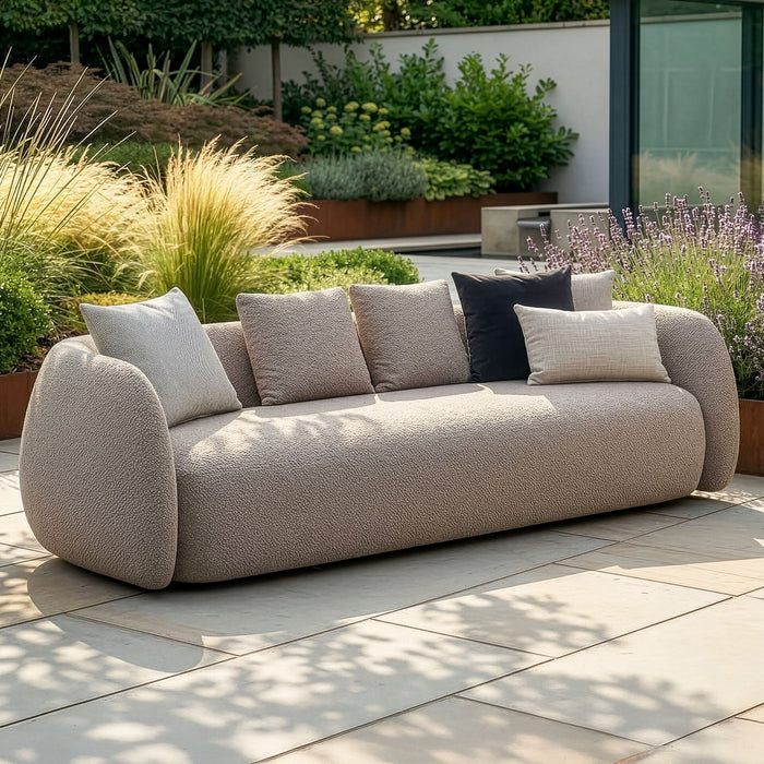 Outdoor Fabric Monte Carlo 4 Seat Sofa - Greige Boucle