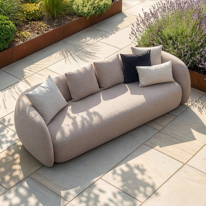Outdoor Fabric Monte Carlo 4 Seat Sofa - Greige Boucle